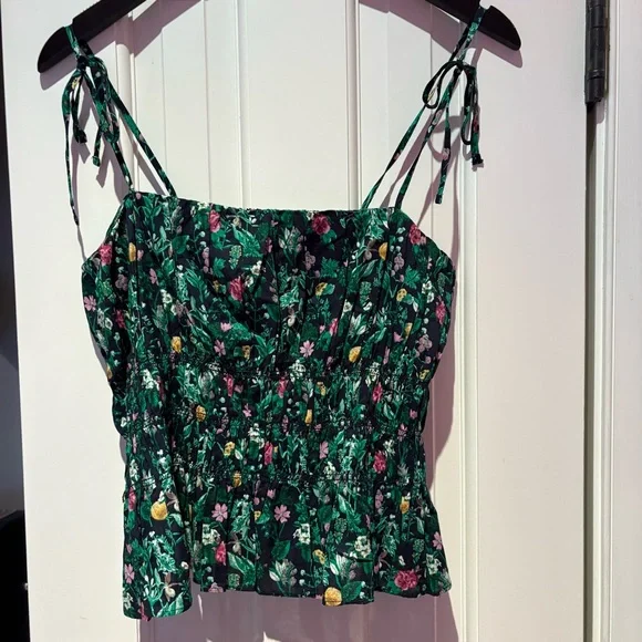 JCREW - Tie-front cotton voile camisole in winter garden floral - Picture 2 of 6